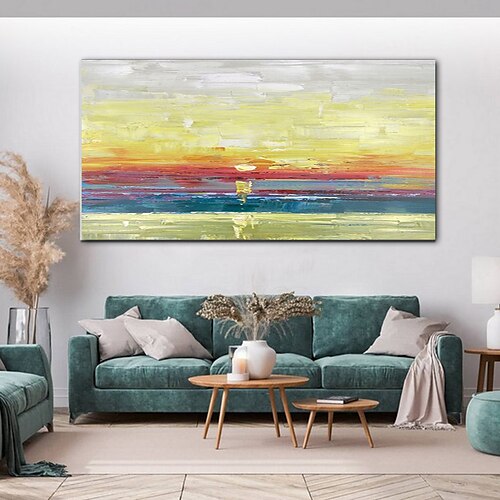 

Handmade Oil Painting CanvasWall Art Decoration Abstract Knife PaintingLandscape Dusk For Home Decor Rolled Frameless Unstretched Painting