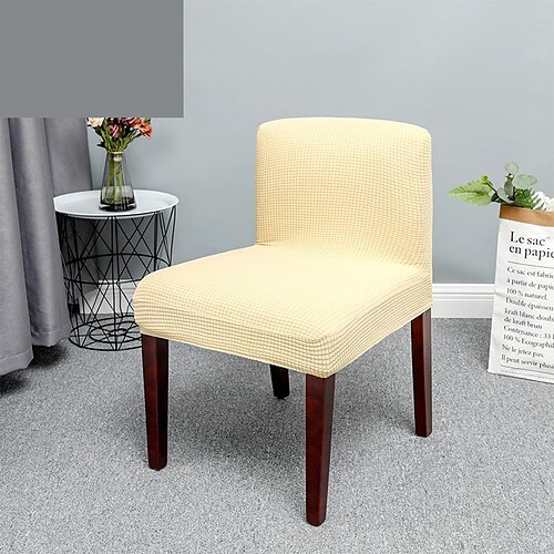 

Stretch Kitchen Accent Armless Chair Cover Green Chair Seat Slipcover Velvet Elastic For Dinning Party Hotel Wedding Soft Removable Washable