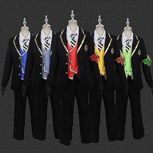 

Inspired by Twisted-Wonderland Diasomnia Video Game Cosplay Costumes Cosplay Suits Solid Colored Long Sleeve Coat Vest Shirt Costumes / Pants / Sleeves / Gloves / Belt / Tie