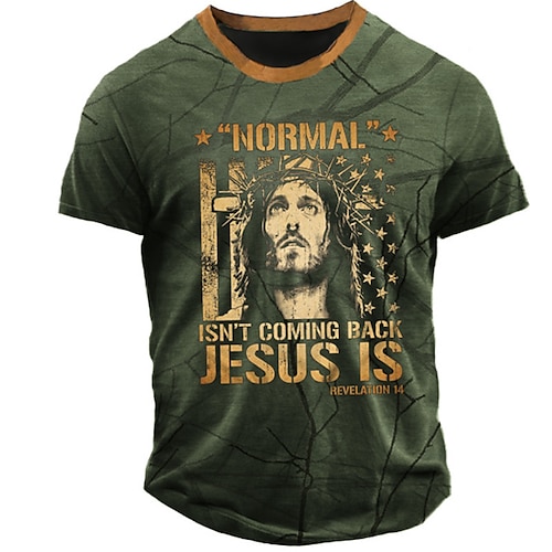 

Men's Unisex T shirt Tee 3D Print Graphic Patterned Human Crew Neck Street Daily Print Short Sleeve Tops Casual Vintage Big and Tall Sports Green / Summer / Summer