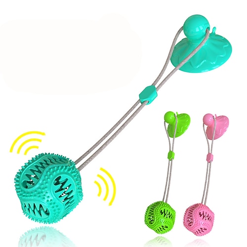 

Dog Molar Bite Toy Multifunction Pet Chew Toys Upgraded Double Suction Cup Dog Pull Ball for Dogs Cleaning Tooth Food Dispenser