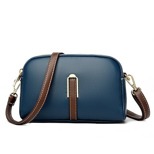 

Women's Sling Bags Crossbody Bag PU Leather Zipper Solid Color Daily Wine Green Black Blue
