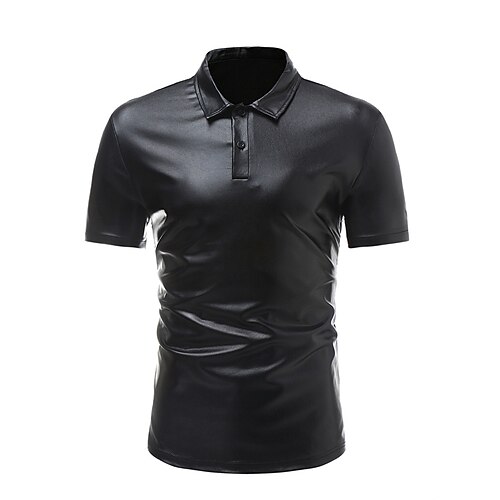 

Men's Collar Polo Shirt Golf Shirt Solid Color Turndown Black Street Holiday Short Sleeve Button-Down Clothing Apparel Fashion Casual Comfortable / Club / Beach