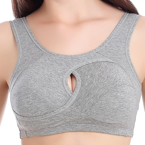 

Sports Bra Large Size Cotton Yoga Vest Gather Sleep Nursing Bra No Steel Ring Anti-Expansion Underwear