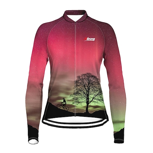 

21Grams Women's Cycling Jersey Long Sleeve Bike Top with 3 Rear Pockets Mountain Bike MTB Road Bike Cycling Breathable Quick Dry Moisture Wicking Red Spandex Polyester Sports Clothing Apparel