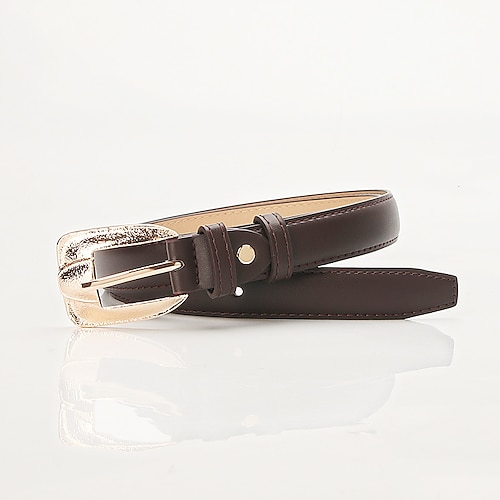 

Women's Unisex PU Buckle Belt PU Leather Prong Buckle Plain Sporty Casual Party Daily White Black Orange Brown