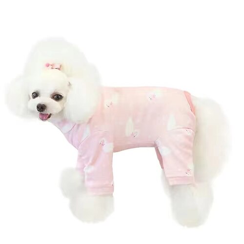 

Pet Small Dog Teddy Dog Clothes Cotton Sterilized Clothes Summer Spring And Autumn Thin Pajamas Home Clothes Belly Bag