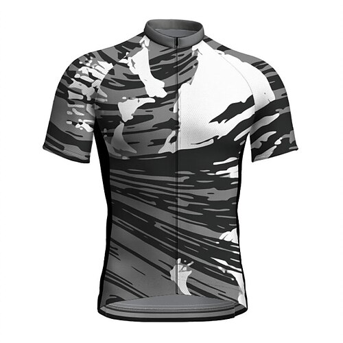 

21Grams Men's Cycling Jersey Short Sleeve Bike Jacket Tracksuit Jersey with 3 Rear Pockets Mountain Bike MTB Road Bike Cycling Cycling Breathable Quick Dry Reflective Strips Cream Graphic Animal