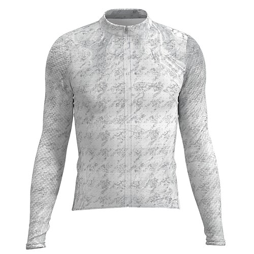 

21Grams Men's Cycling Jersey Long Sleeve Bike Top with 3 Rear Pockets Mountain Bike MTB Road Bike Cycling Breathable Quick Dry Moisture Wicking Reflective Strips Grey Graphic Polyester Spandex Sports