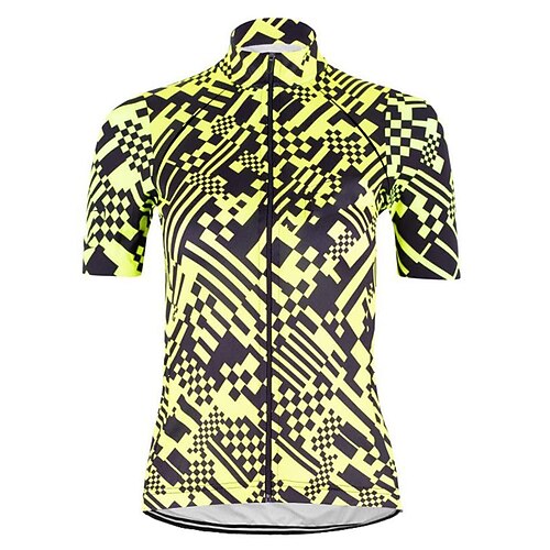 

21Grams Men's Cycling Jersey Short Sleeve Bike Top with 3 Rear Pockets Mountain Bike MTB Road Bike Cycling Breathable Quick Dry Moisture Wicking Reflective Strips Black Yellow Rosy Pink Polyester
