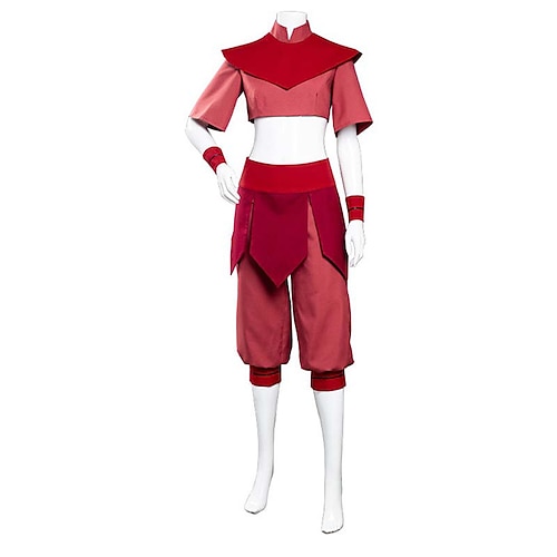 

Avatar: The Last Airbender Ty Lee Pants Outfits Women's Movie Cosplay Cosplay Costume Party Red Top Pants Shawl Masquerade Polyester / Wrist Brace / Wrist Brace