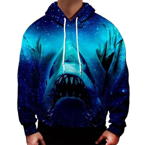 

Men's Unisex Pullover Hoodie Sweatshirt Graphic Prints Underwater World Print Daily Sports 3D Print Designer Casual Hoodies Sweatshirts Royal Blue