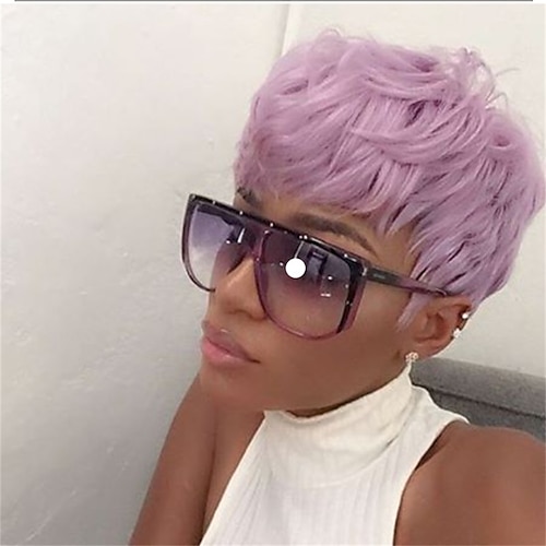 

European and American Wig Women's Fashion Short Hair Light Purple Wigs