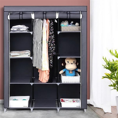 

67 Portable Closet Organizer Wardrobe Storage Organizer with 10 Shelves Quick and Easy to Assemble Extra Space Gray
