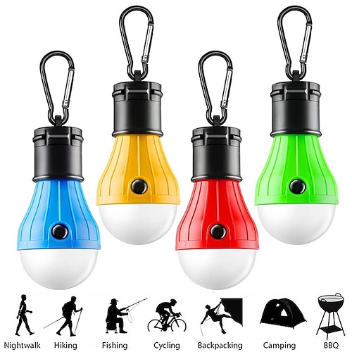

4Pcs Outdoor Hanging Tent Lamp 4Colors Emergency Mini LED Bulb Light Camping Lantern for Mountaineering Activities Hiking Lights