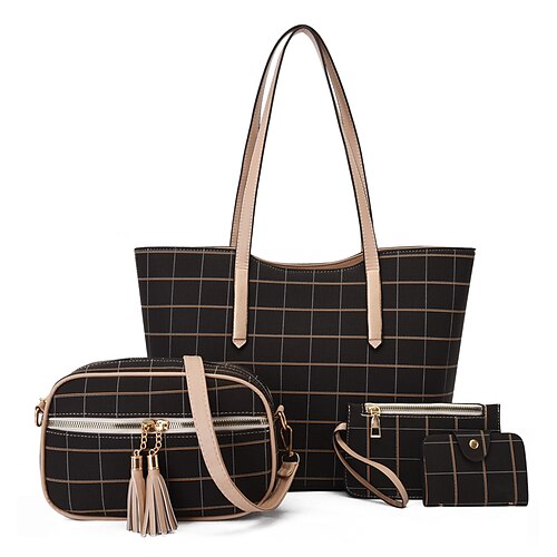 

Women's Bag Set PU Leather Zipper Solid Color Daily Going out Green White Black Blue