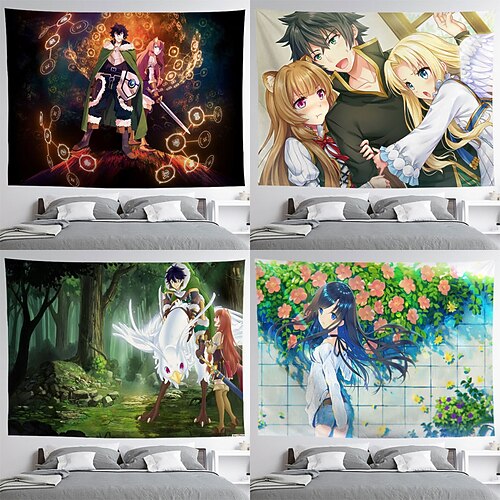 

The Rising of the Shield Hero Wall Tapestry Art Decor Blanket Curtain Hanging Home Bedroom Living Room Decoration Polyester
