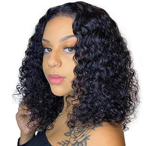 

Short Curly Bob 13X4 Lace Front Human Hair Wigs With Baby Hair Brazilian Lace Closure Wig For Women Deep Wave Wig Pre Pluck