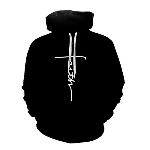 

Men's Hoodie Black Hooded Letter Print Pocket Casual Going out Streetwear Cool Designer Winter Fall & Winter Clothing Apparel Hoodies Sweatshirts Long Sleeve
