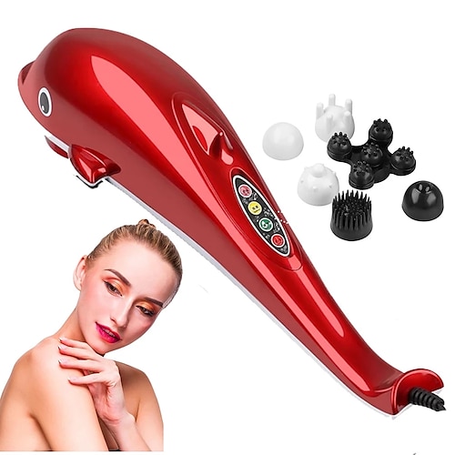 

Electric Dolphin Massager Back Massage Hammer Vibration Infrared Stick Roller Cervical Body Massage