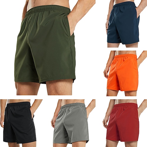 

Men's Classic Style Fashion Active Shorts Elastic Waist Short Pants Sports Outdoor Casual Micro-elastic Solid Color Comfort Breathable Mid Waist ArmyGreen Black Grey Royal Blue Orange M L XL XXL 3XL