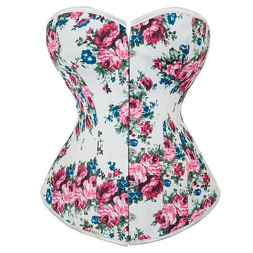 

Corset Women's Corsets Breathable Comfortable Overbust Corset Backless Tummy Control Push Up Flower Hook Eye Lace Up Polyester Party Evening Valentine's Day Club Fall Winter Spring Fuchsia