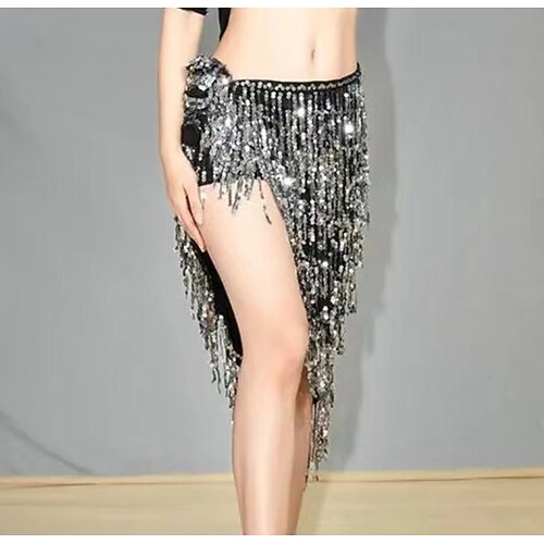 

Women's Fashion Skirts Carnival Performance Solid Colored Sequins Silver One-Size / Tassel Fringe / Asymmetrical