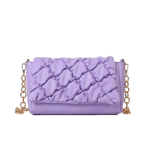 

Per donna Borsa a tracolla pelle sintetica Giornaliero Per uscire Catenina Fantasia geometrica Argento Nero Viola