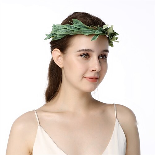 

Natural Wind Simulation Flower Olive Leaf Wreath Headdress Olive Branch Holiday Photo Photography Props Flower Wreath Headband