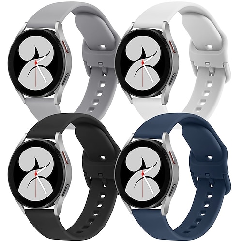 

4 PACK Bands Compatible with Samsung Galaxy Watch 4 Band 40mm 44mm Galaxy Watch 4 Classic Band 42mm 46mm 20mm Adjustable Silicone Sport Strap Replacement Band for Galaxy Watch 4 Women Men (4Pack A)