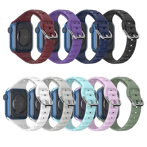 

1PC Smart Watch Band Compatible with Apple iWatch Series 8 7 6 5 4 3 2 1 SE Sport Band for iWatch Smartwatch Strap Wristband Silicone Adjustable Shockproof