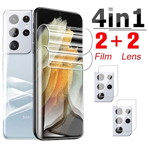 

[22Pack] Phone Screen Protector Camera Lens Protector For Samsung S22 Ultra Plus S21 FE S20 Note 20 Ultra Note 20 TPU Hydrogel High Definition (HD) Ultra Thin Scratch Proof Phone Accessory