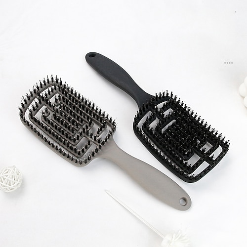 

Hair Brush Detangler Soft Bristles Head Massage Comb Household Hollow Arc Mosquito-repellent Incense Comb Hair Salon Fluffy Curly Hair Ribs Comb