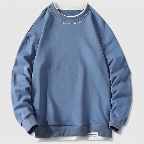 

Men's Sweatshirt Pullover Graphic Patterned Letter Print Daily Holiday Going out Hot Stamping Casual Streetwear Hoodies Sweatshirts Light Green Light Blue