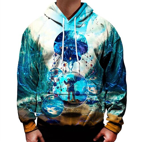 

Men's Unisex Hoodie Pullover Hoodie Sweatshirt Royal Blue Hooded Graphic Prints Galaxy Star Print Print Daily Sports 3D Print Streetwear Designer Casual Spring & Fall Clothing Apparel Hoodies