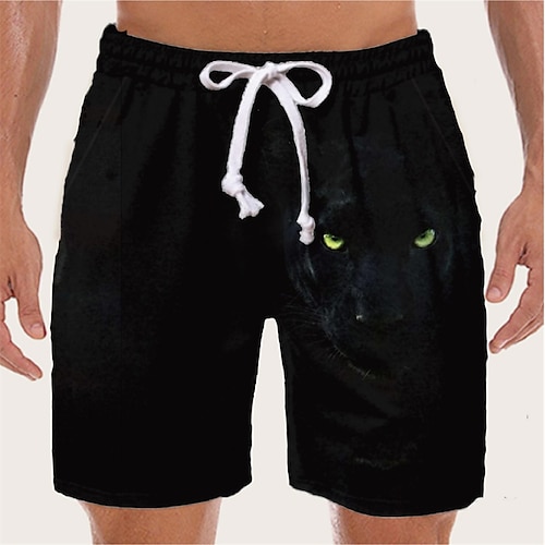 

Men's Designer Streetwear Shorts Beach Shorts 3D Print Drawstring Elastic Waist Short Pants Casual Daily Micro-elastic Graphic Patterned Animal Breathable Soft Mid Waist Black S M L XL XXL