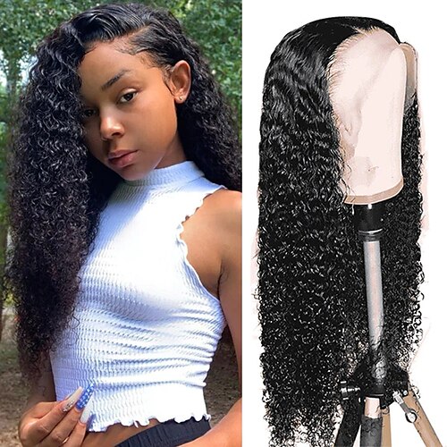 

Curly Wave 13x6 Transparent Lace Front Closure Wig Brazilian Human Hair Wigs