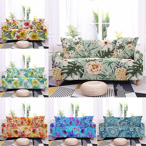 

Stretch Sofa Cover Slipcover Elastic Sectional Couch Armchair Loveseat 4 Or 3 Seater L Shape Soft Durable Washable