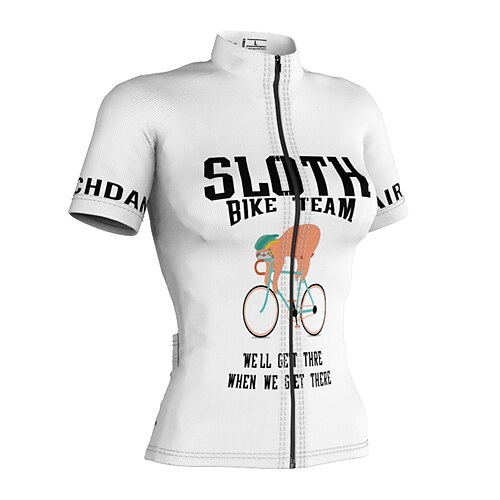 

21Grams Women's Cycling Jersey Short Sleeve Bike Top with 3 Rear Pockets Mountain Bike MTB Road Bike Cycling Breathable Quick Dry Moisture Wicking Reflective Strips White Yellow Blue Sloth Polyester