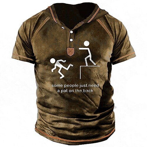 

Men's Unisex T shirt Tee 3D Print Cartoon Graphic Prints Hooded Street Daily Button-Down Print Short Sleeve Tops Designer Casual Big and Tall Sports Black Army Green Brown / Summer / Summer