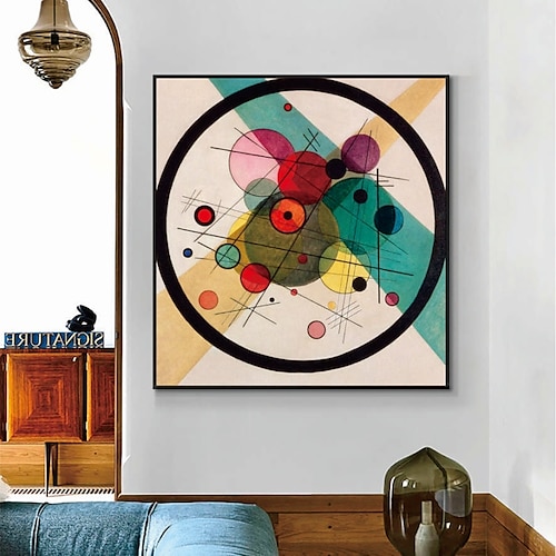 

Handmade Hand Painted Oil Painting Wall Art Wassily Kandinsky Abstract Carving Painting Home Decoration Decor Rolled Canvas No Frame Unstretched
