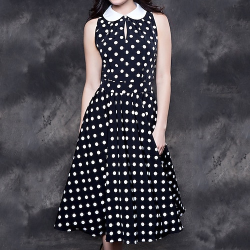 

Audrey Hepburn Polka Dots 1950s Cocktail Dress Vintage Dress Dress Women's Costume Vintage Cosplay Party Dress Masquerade