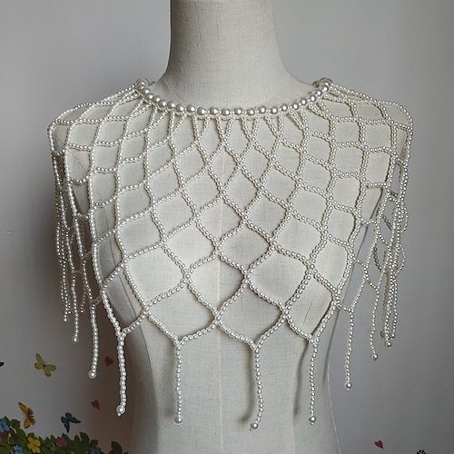 

Sleeveless Ladies / Elegant Polyester Wedding / Special Occasion Shawl Wrap / Shawls / Women's Wrap With Imitation Pearl