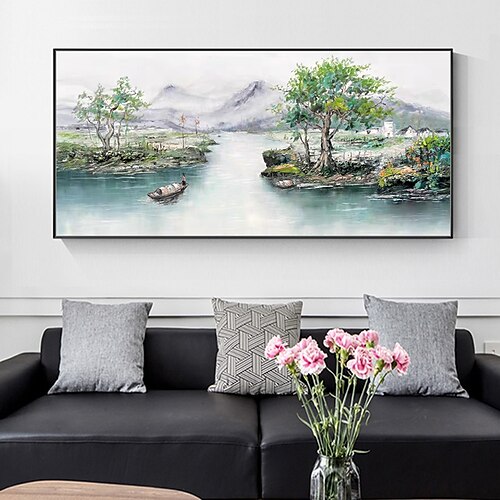 

Mintura Handmade Landscape Oil Paintings On Canvas Wall Art Decoration Modern Abstract Picture For Home Decor Rolled Frameless Unstretched Painting