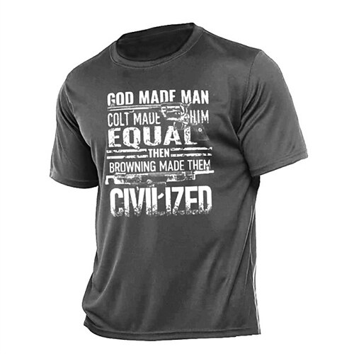 

Men's Unisex T shirt Tee 3D Print Graphic Prints Letter Crew Neck Street Daily Print Short Sleeve Tops Designer Casual Vintage Big and Tall Black Gray Army Green / Summer / Summer