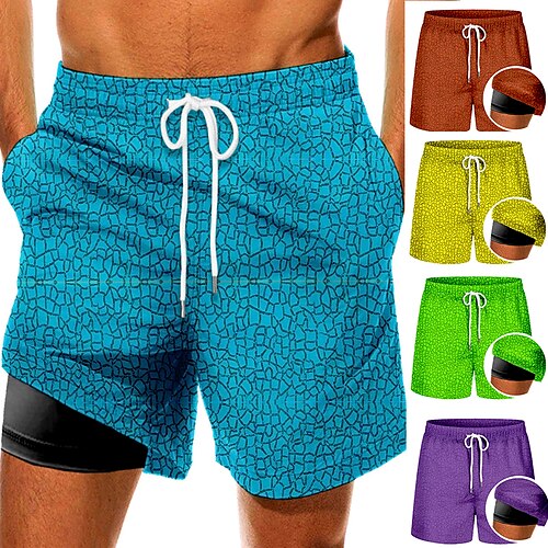 

Per uomo Boxer da mare Pantaloncini da mare Asciugatura rapida Boxer da surf Costume da bagno Fodera di compressione Con tasche A cordoncino Nuoto Surf Spiaggia Sport acquatici Con stampe Estate