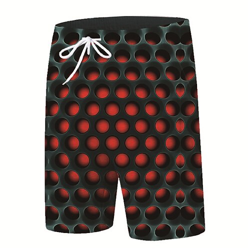 

Men's Designer Classic Style Shorts Beach Shorts 3D Print Drawstring Elastic Waist Short Pants Casual Daily Micro-elastic Graphic Patterned Color Block Breathable Soft Mid Waist Red S M L XL XXL