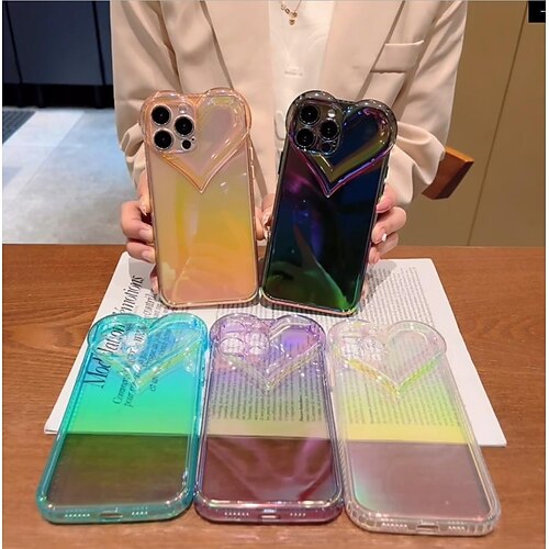 

Phone Case For Apple Back Cover iPhone 13 Pro Max 12 11 SE 2022 X XR XS Max 8 7 Portable Transparent Soft Edges Color Gradient Acrylic PC