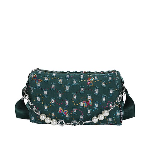 

Women's Sling Bags Crossbody Bag Denim Zipper Vintage Daily Going out Green White Black Blue