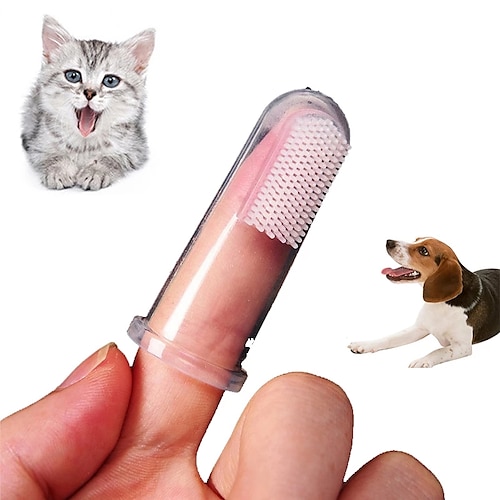 

Soft Pet Finger Toothbrush For Teddy Dog Brush Bad Breath Tartar Teeth Care Dog Cat Cleaning Supplies Tooth Brushes Pet Product